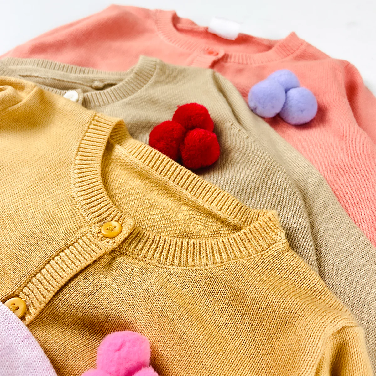 Baby Girls Cotton Knitted Cardigan Sweater - Image 2