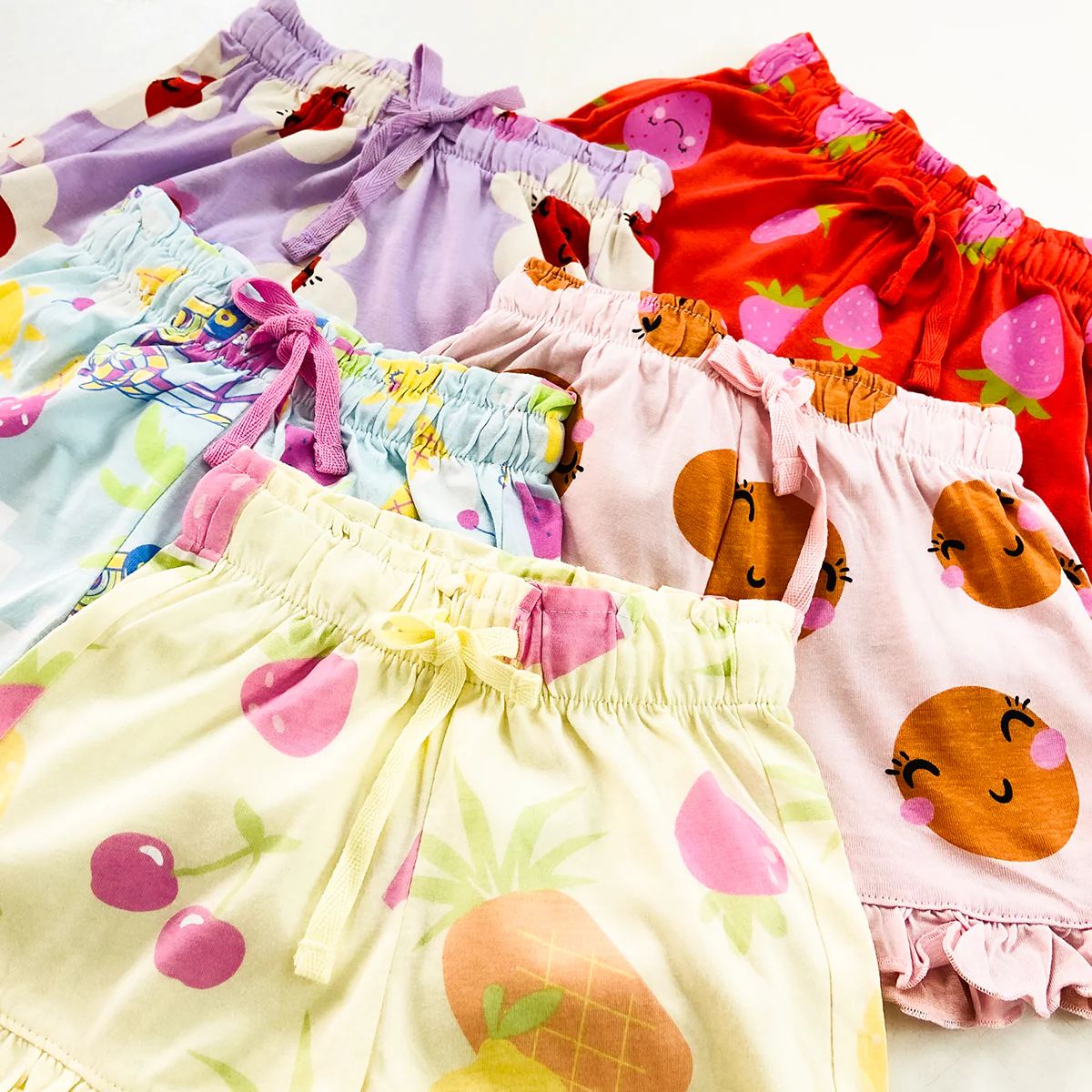 Baby Girls Cute Printed Soft Cotton Summer Frill Shorts - Image 6