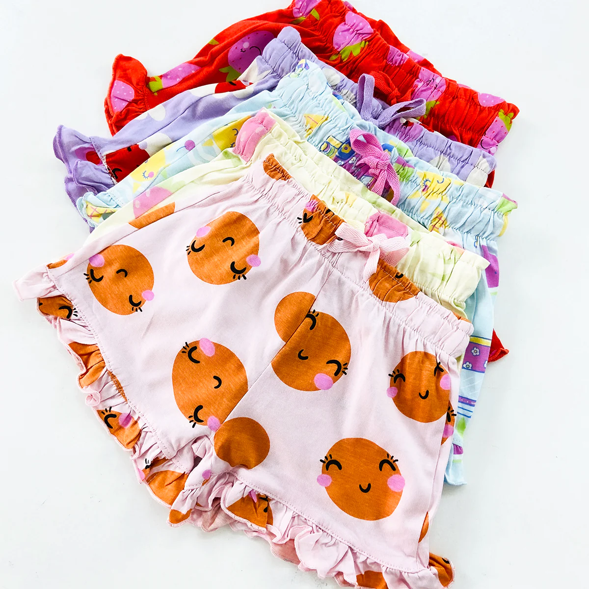 Baby Girls Cute Printed Soft Cotton Summer Frill Shorts - Image 9