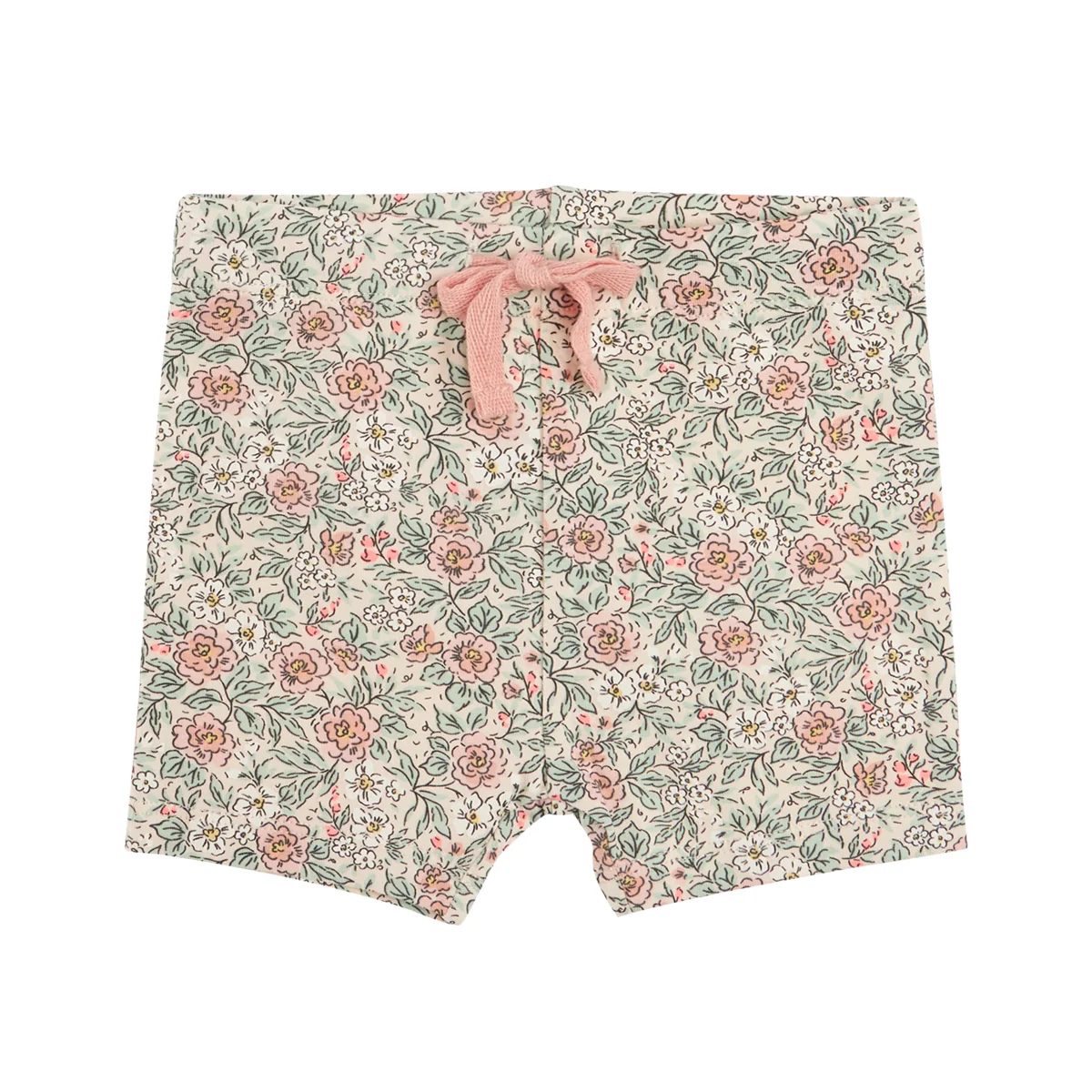 Baby Girls Soft Stretch Cotton Print Bike Shorts With Drawstring - Image 14