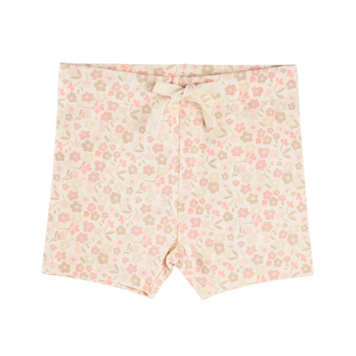 Baby Girls Soft Stretch Cotton Print Bike Shorts With Drawstring - Image 16