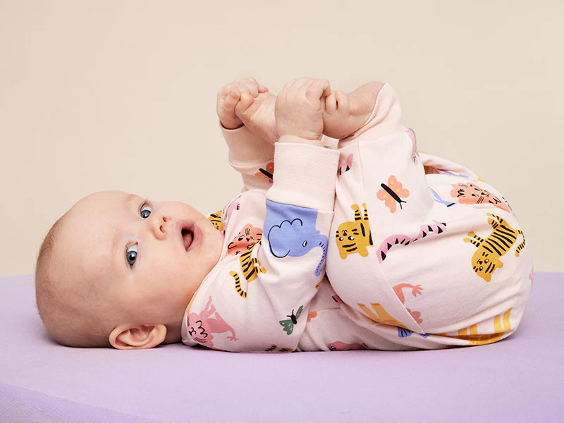 Baby Organic Cotton Printed Sleepsuit Full Body Romper - Image 3
