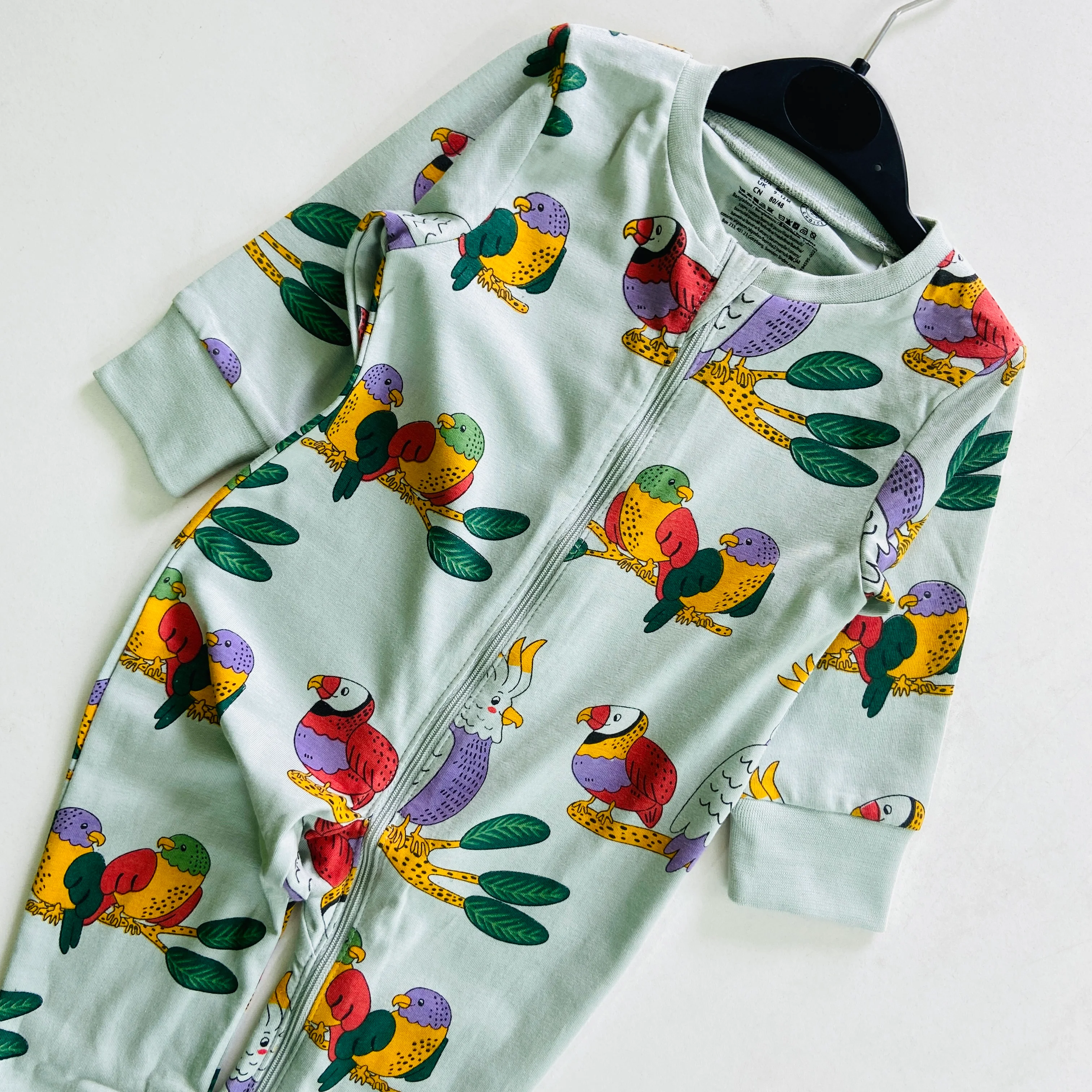 Baby Organic Cotton Printed Sleepsuit Full Body Romper - Image 9