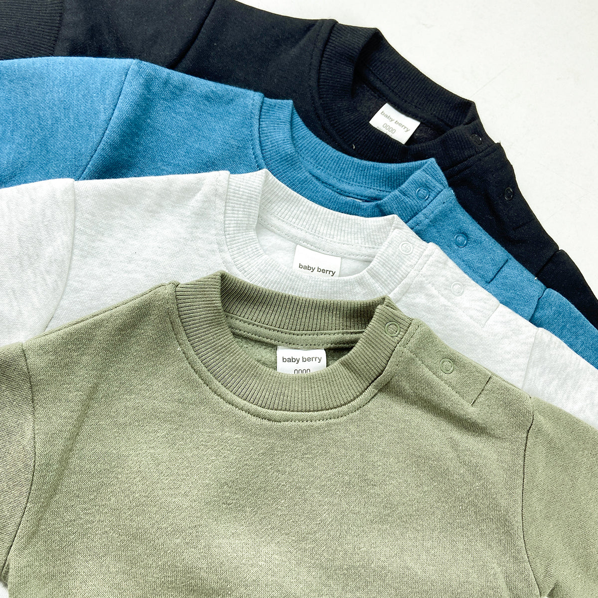 Baby Premium Soft Cotton Fleece Pullover Button Shoulder Sweatshirt - Image 10