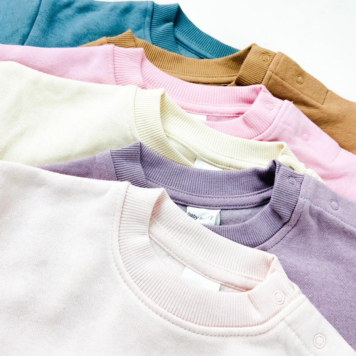 Baby Premium Soft Cotton Fleece Pullover Button Shoulder Sweatshirt - Image 3