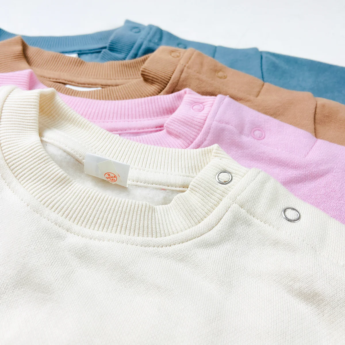 Baby Premium Soft Cotton Fleece Pullover Button Shoulder Sweatshirt - Image 4