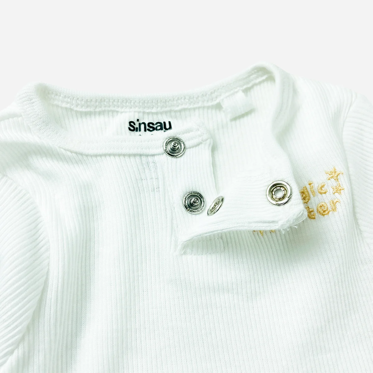 Baby Ribbed Cotton Long Sleeve Henley Bodysuit - Image 3
