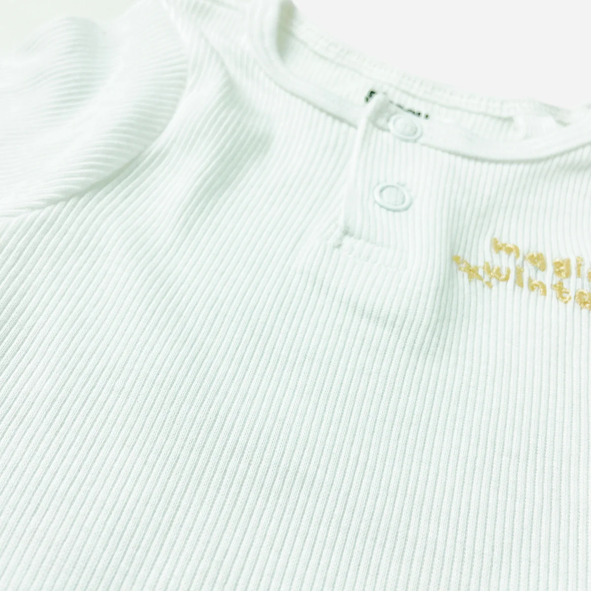 Baby Ribbed Cotton Long Sleeve Henley Bodysuit - Image 6