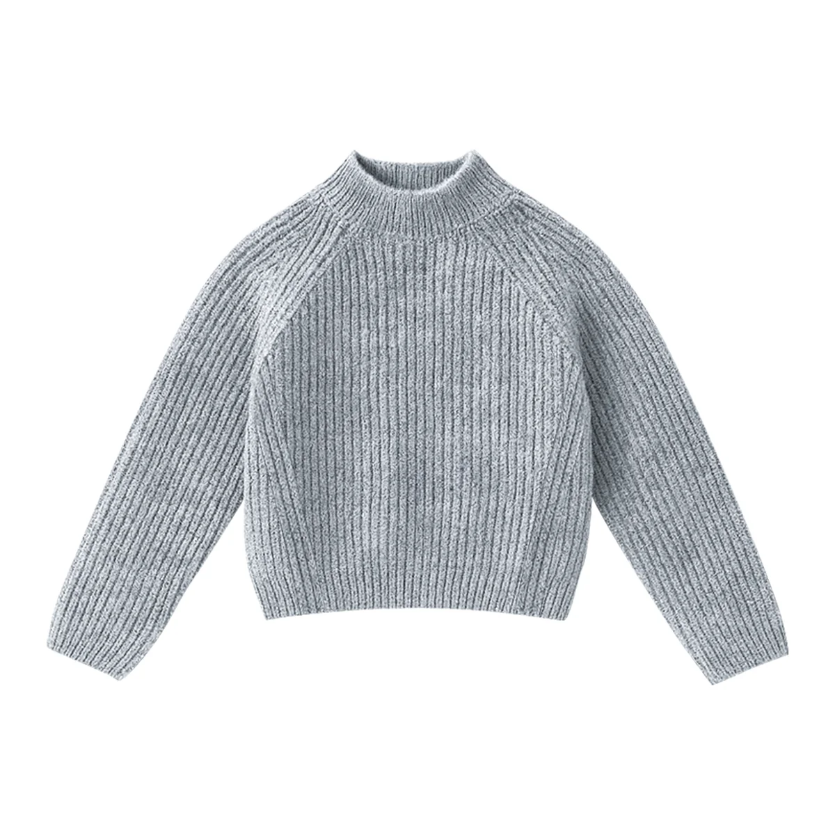Kids Ribbed Knit Pullover Mock Neck Sweater - Image 10