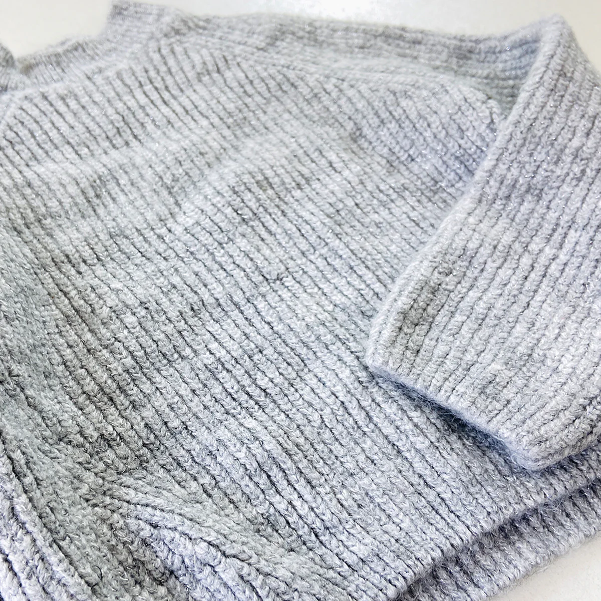 Kids Ribbed Knit Pullover Mock Neck Sweater - Image 3