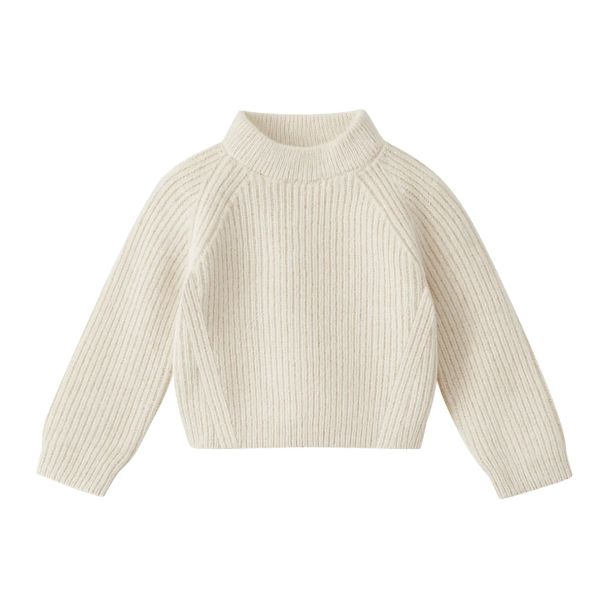 Kids Ribbed Knit Pullover Mock Neck Sweater - Image 9