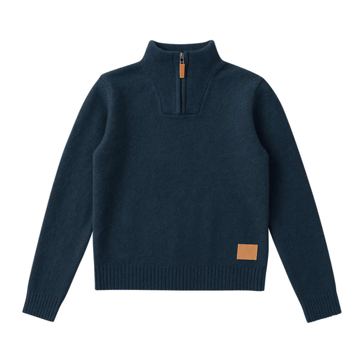 Boys Heather Knit Quarter Zip Winter Pullover Sweater - Image 12