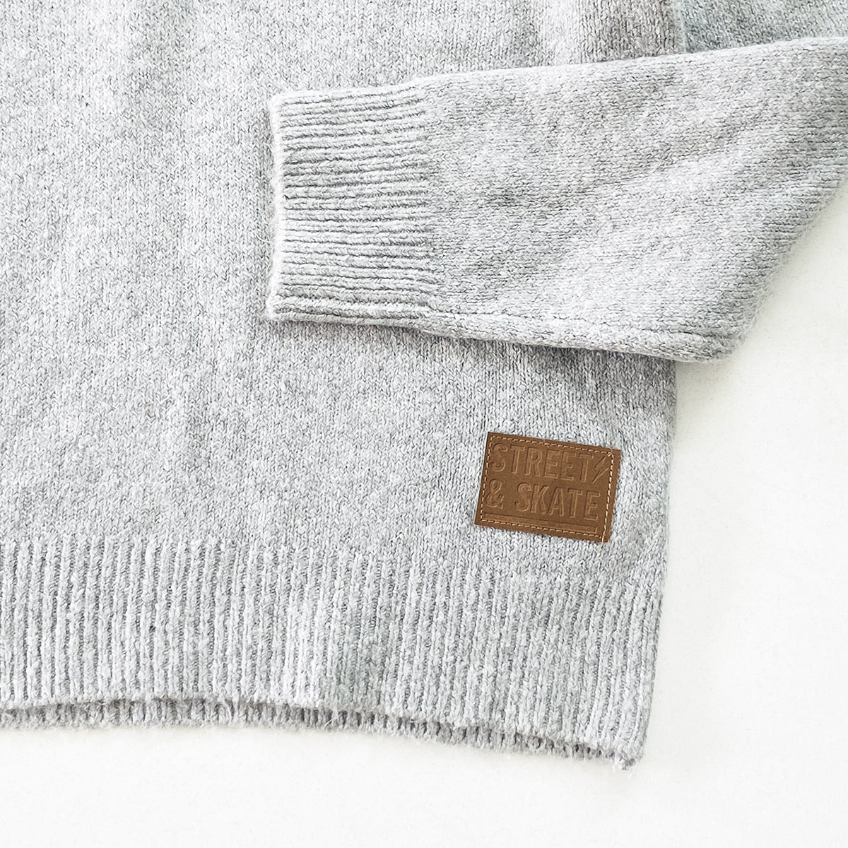 Boys Heather Knit Quarter Zip Winter Pullover Sweater - Image 2