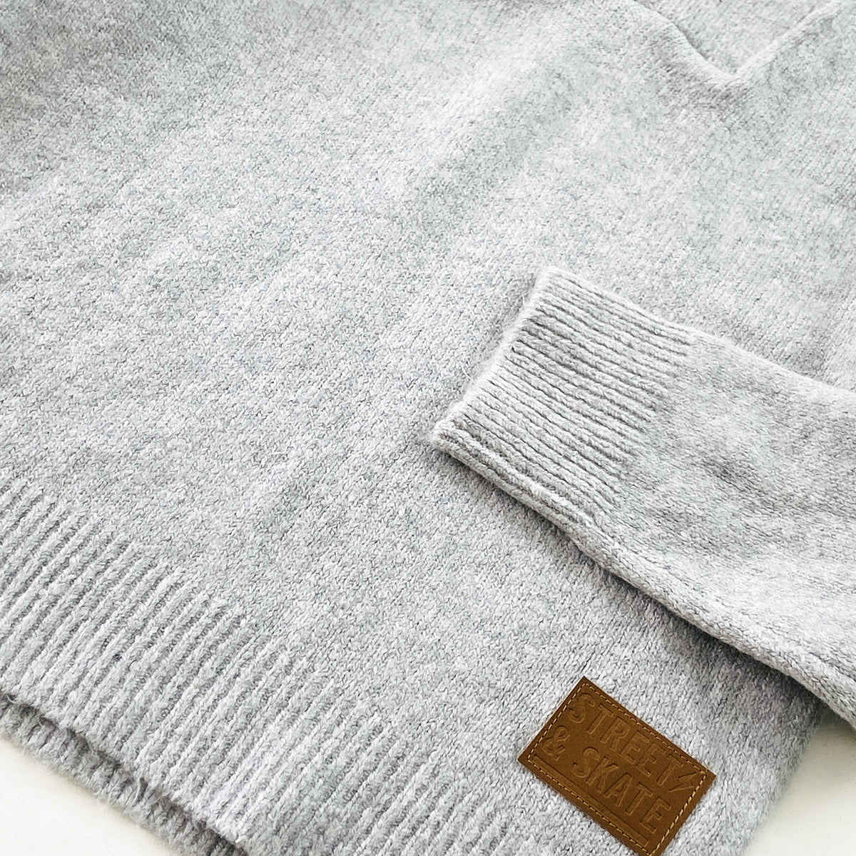 Boys Heather Knit Quarter Zip Winter Pullover Sweater - Image 3