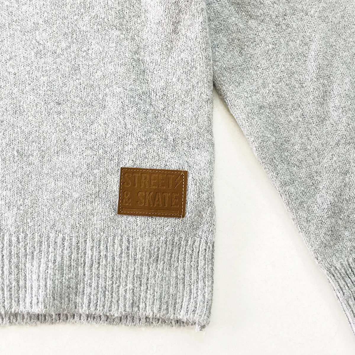 Boys Heather Knit Quarter Zip Winter Pullover Sweater - Image 5
