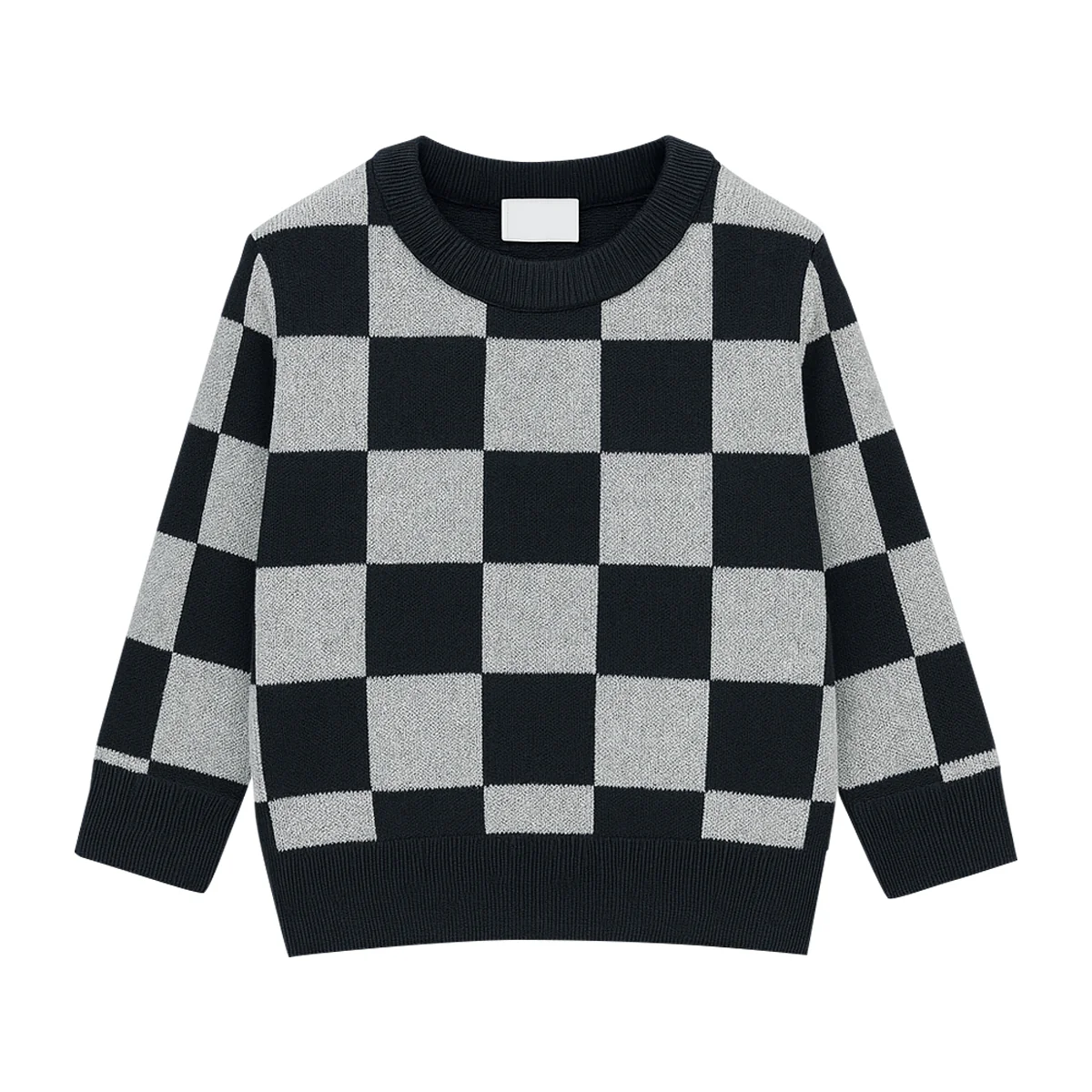 Boys Premium Checkered Soft Knit Pullover Ribbed Sweater