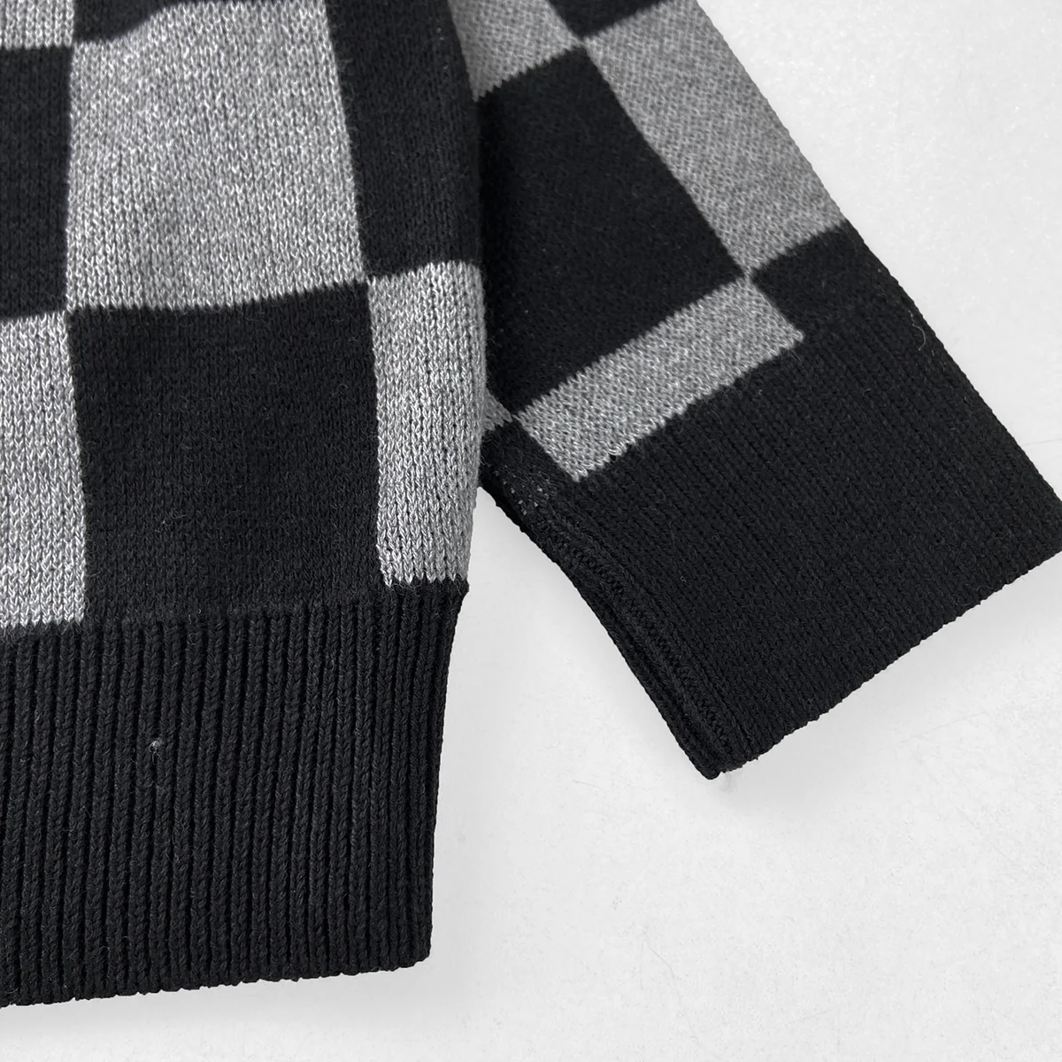 Boys Premium Checkered Soft Knit Pullover Ribbed Sweater - Image 5