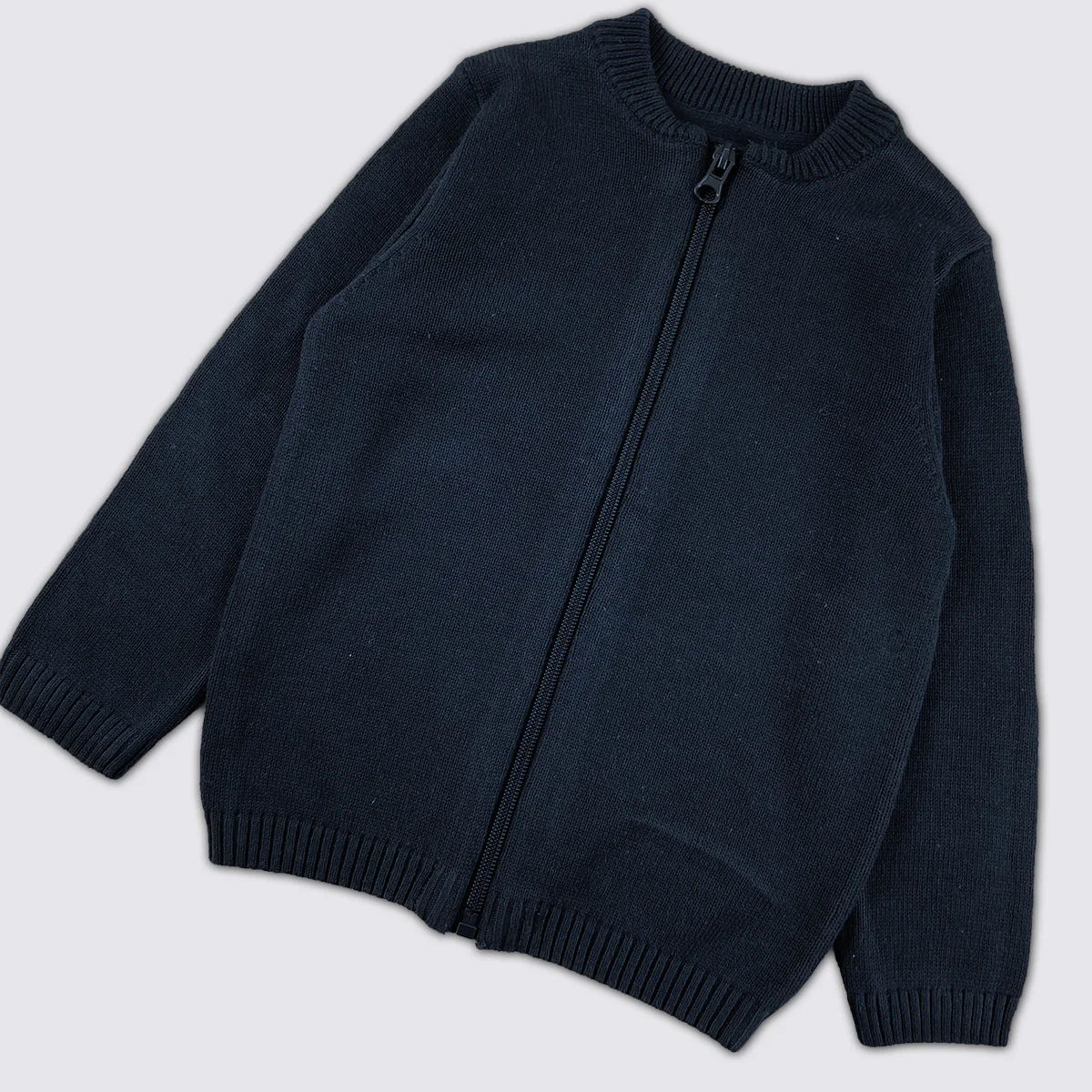 Boys Premium Cotton Knit Zip-Up Full Sleeve Sweater - Image 3