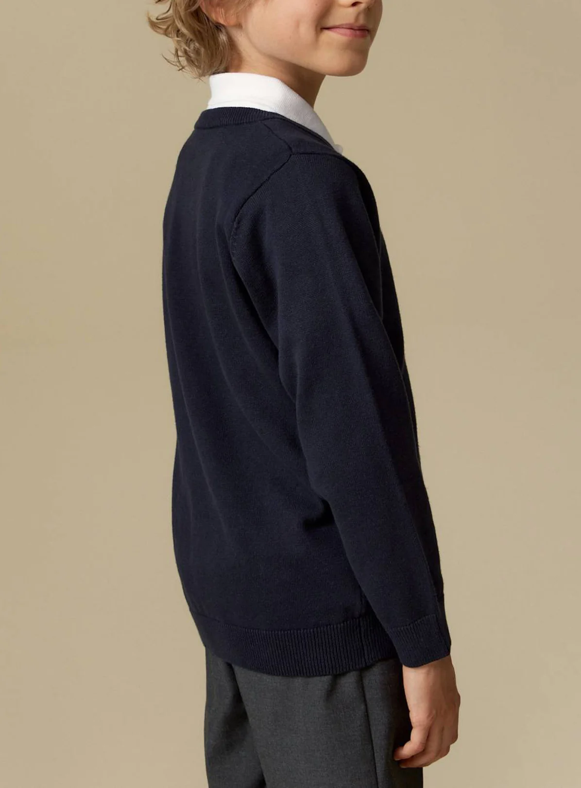 Boys V-Neck Long Sleeve Cotton Sweater - Image 2