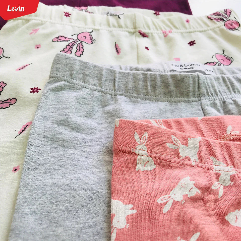 Pack of 5 Assorted Toddler Girls Cotton Stretch Printed Leggings - Image 4