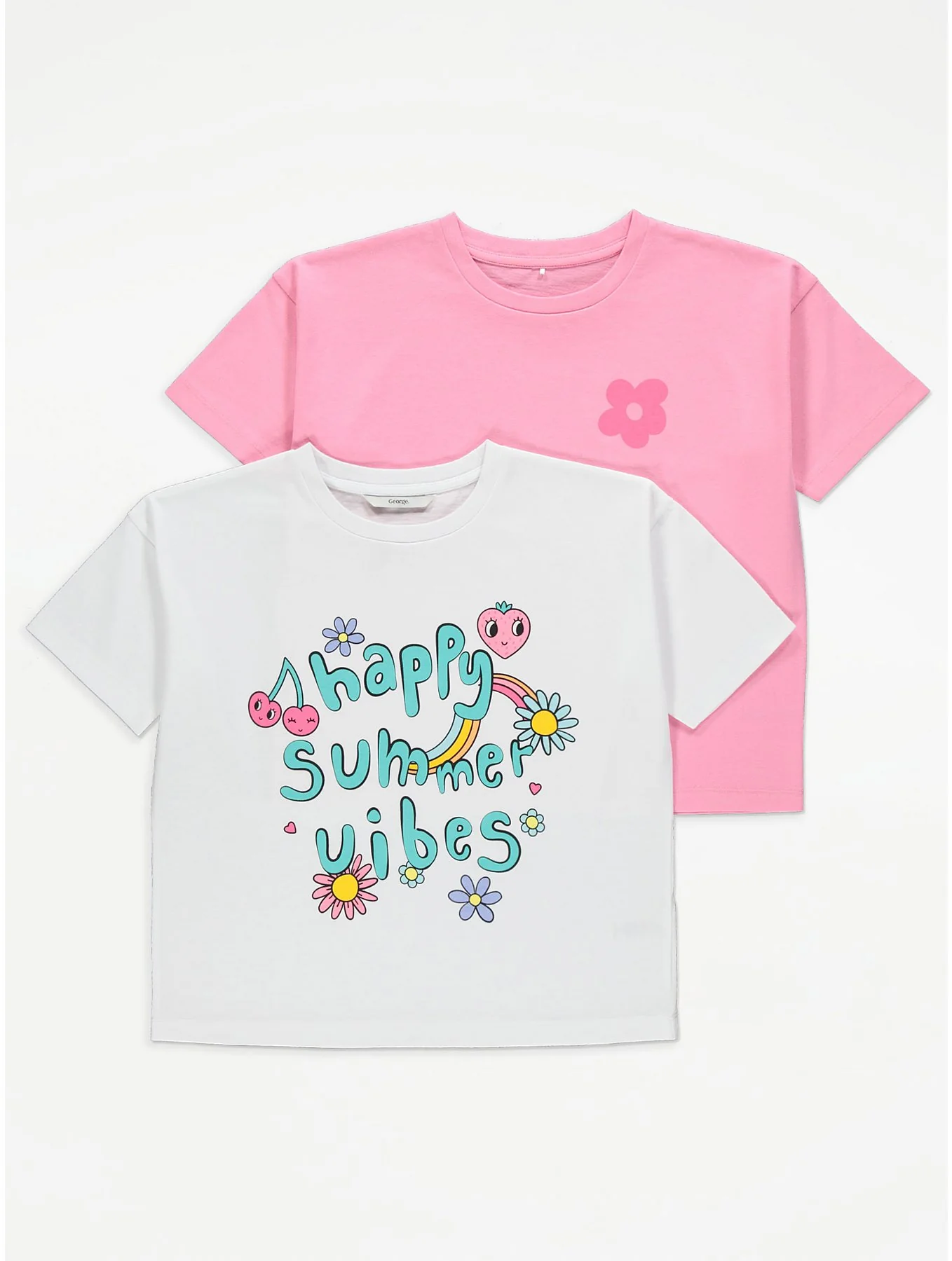 Girl’s Casual Cotton Short Sleeve Crew Neck Summer Friendly Printed T-shirt - Image 4
