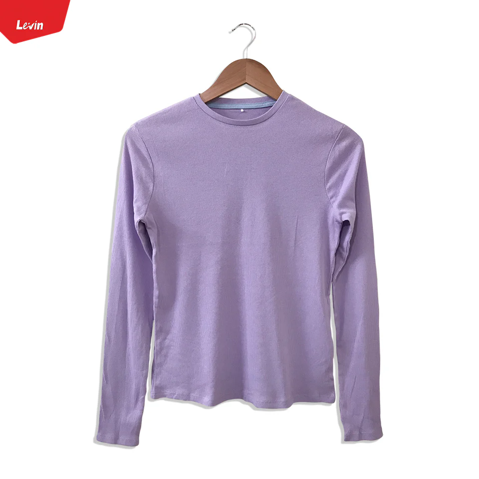Girls Cotton Ribbed Round Neck Long Sleeve Solid T-Shirts - Image 3
