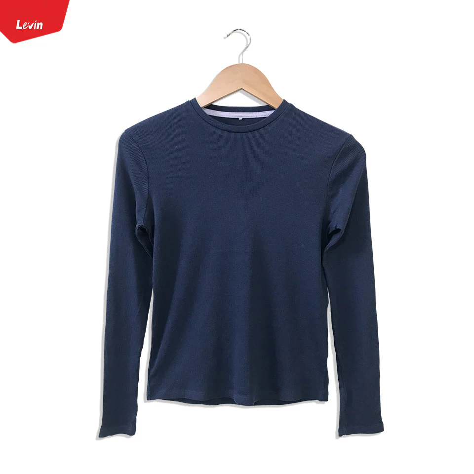 Girls Cotton Ribbed Round Neck Long Sleeve Solid T-Shirts - Image 5