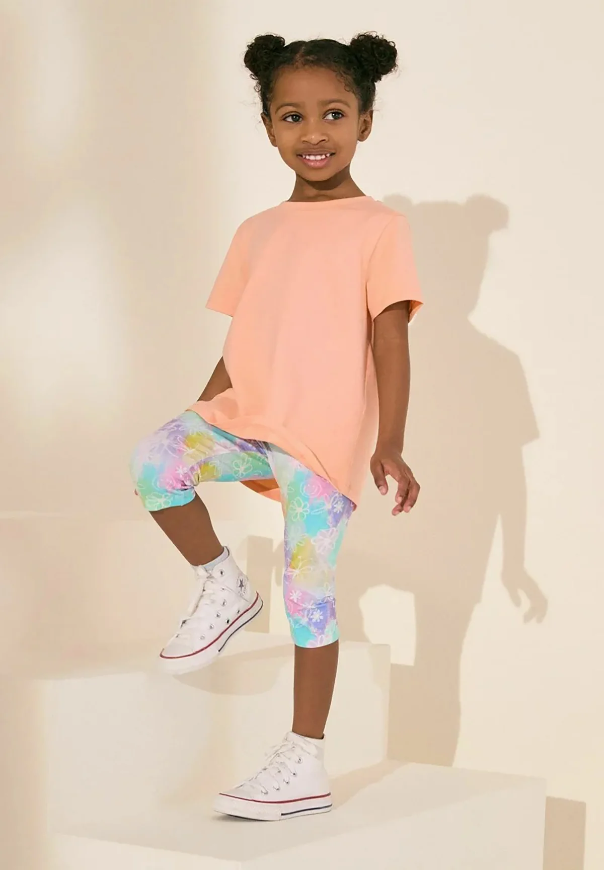 Girls Cropped Premium Cotton Printed Leggings - Image 4