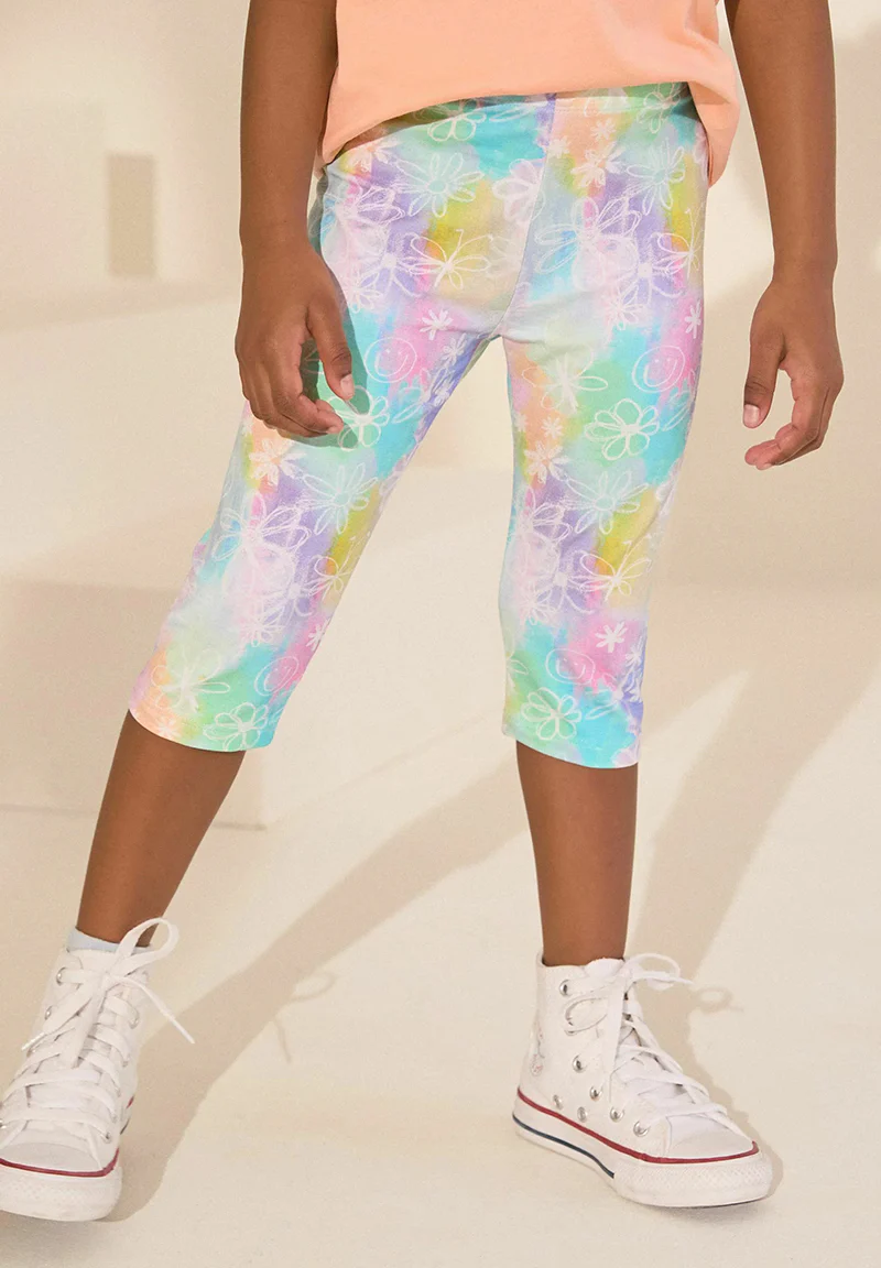 Girls Cropped Premium Cotton Printed Leggings - Image 7