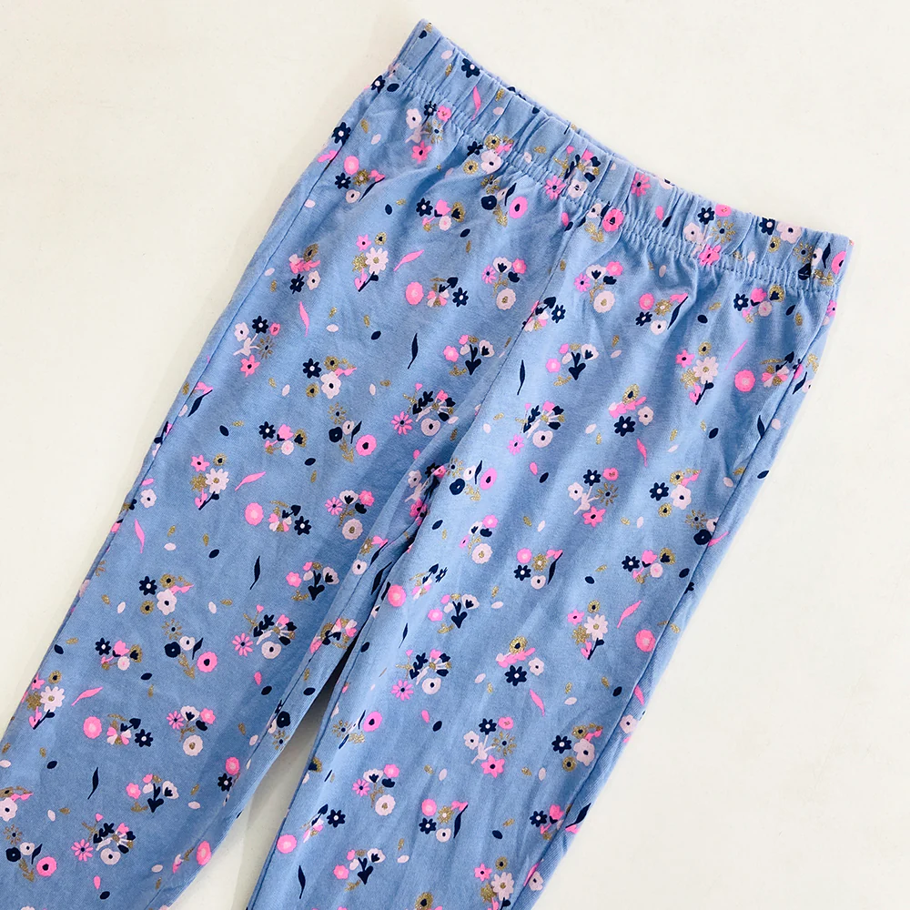 Girls Elasticated Printed Cotton Pajama With Ankle Cuff - Image 26