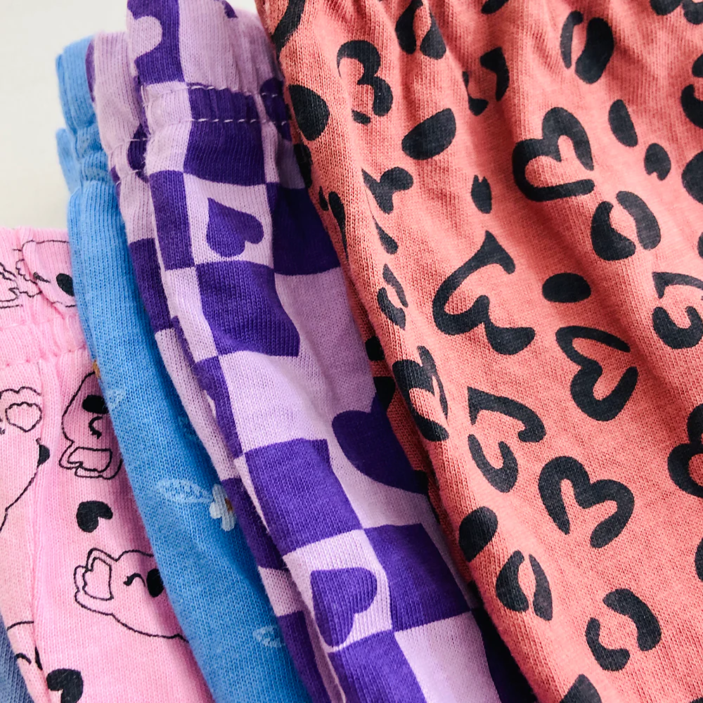 Girls Elasticated Printed Cotton Pajama With Ankle Cuff - Image 5