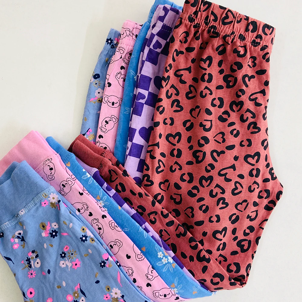 Girls Elasticated Printed Cotton Pajama With Ankle Cuff - Image 6