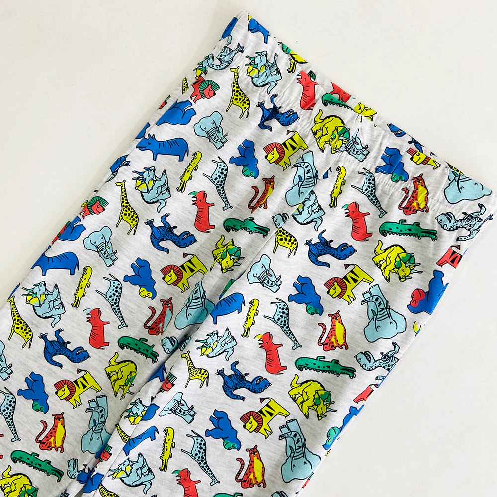 Girls Elasticated Printed Cotton Pajama With Ankle Cuff - Image 14