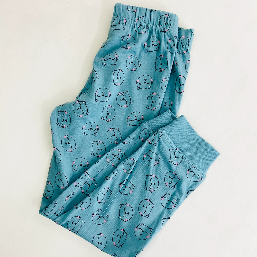 Girls Elasticated Printed Cotton Pajama With Ankle Cuff - Image 21