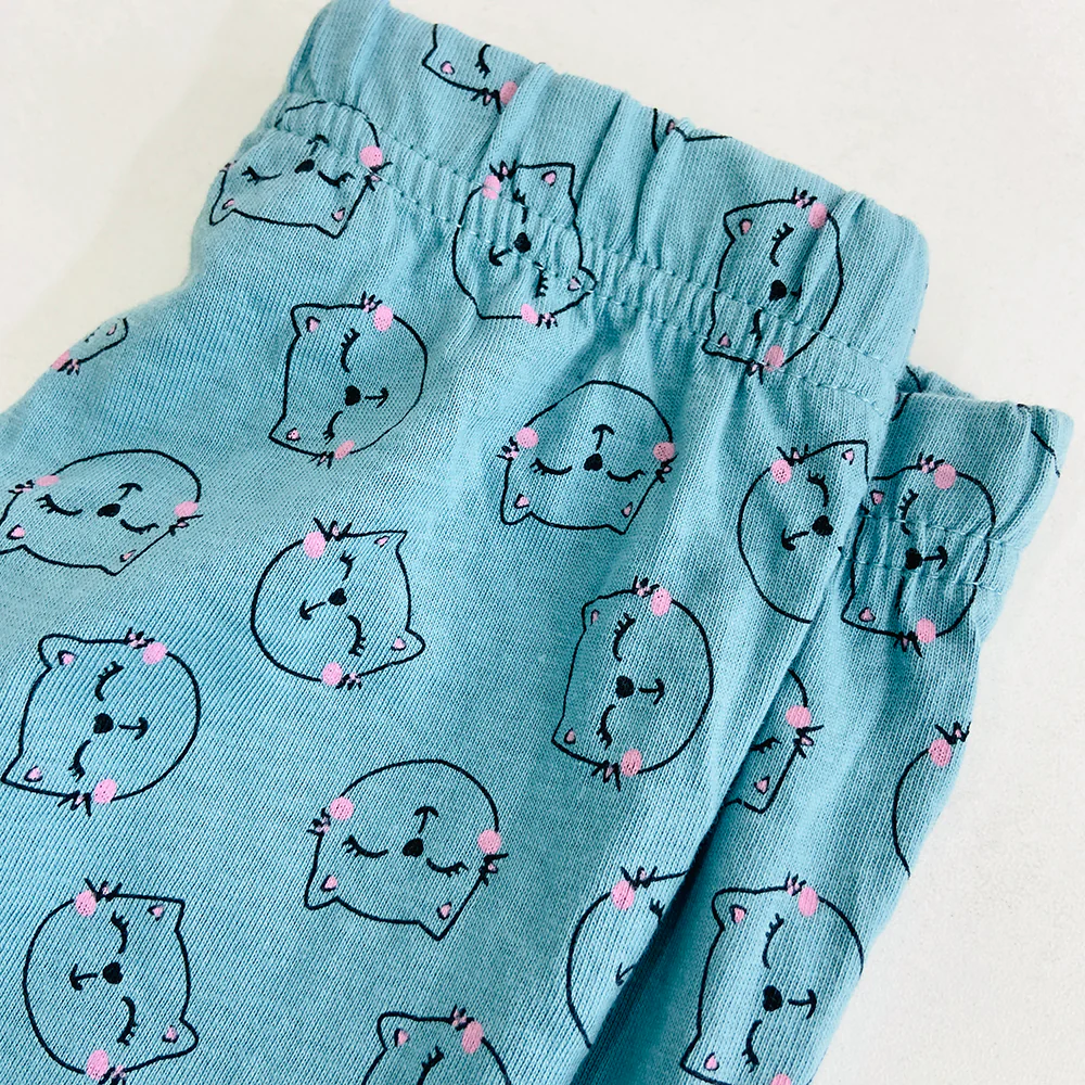 Girls Elasticated Printed Cotton Pajama With Ankle Cuff - Image 23
