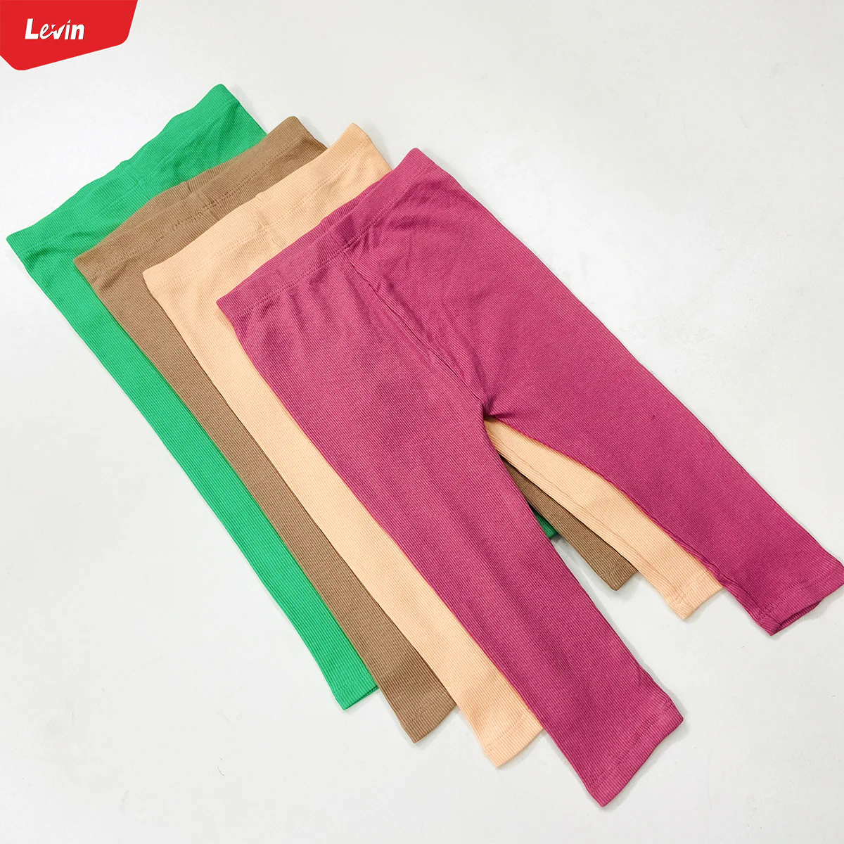 Pack of 3 Girls Full-Length Ribbed Cotton Leggings - Image 12