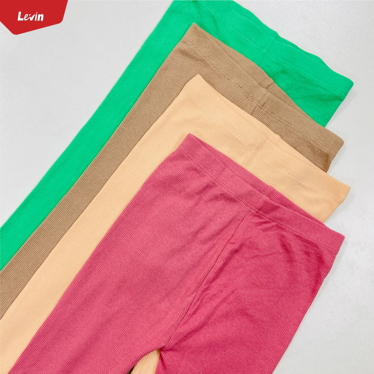 Pack of 3 Girls Full-Length Ribbed Cotton Leggings - Image 3