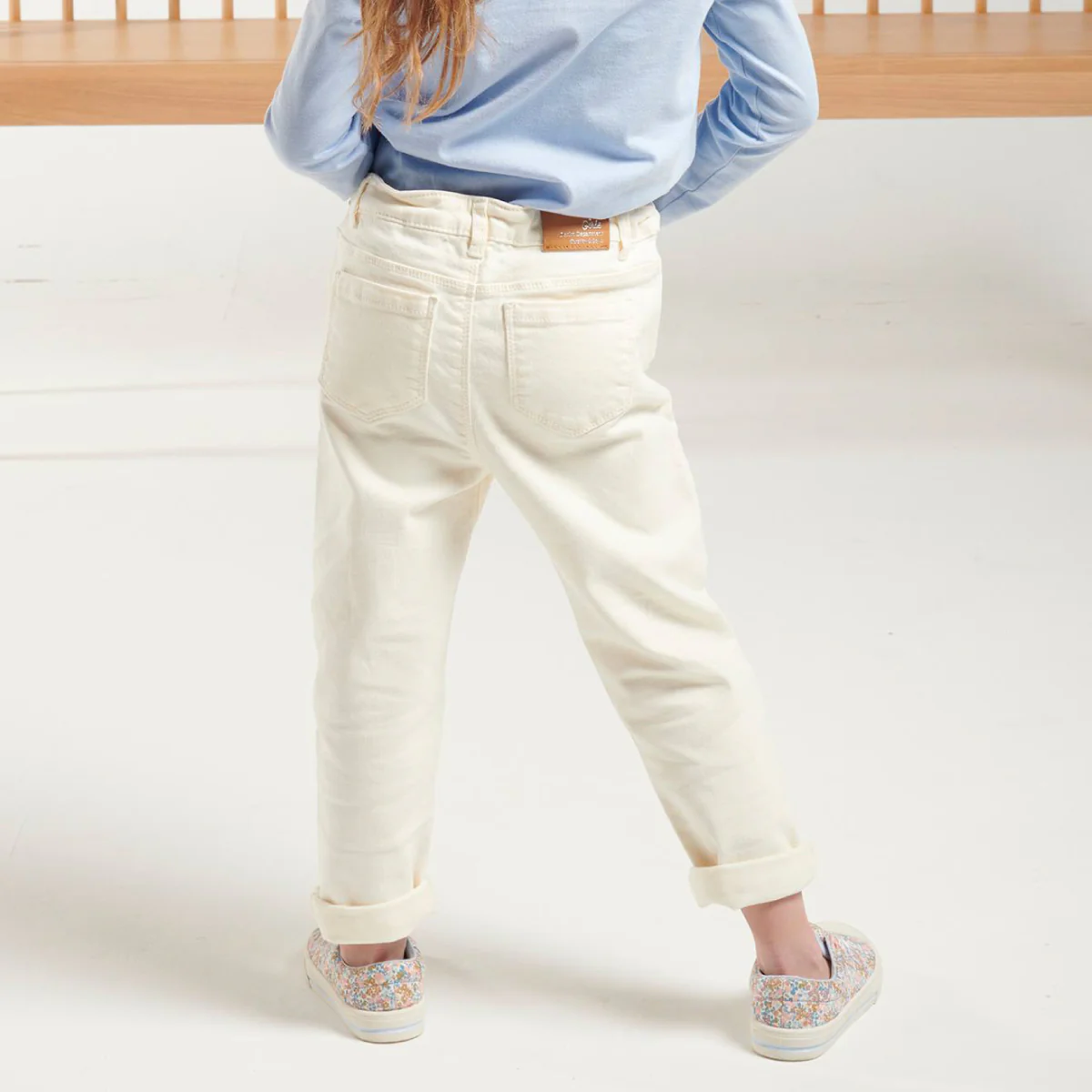 Girls High Waist Wide Hip Denim Trouser Pant - Image 7