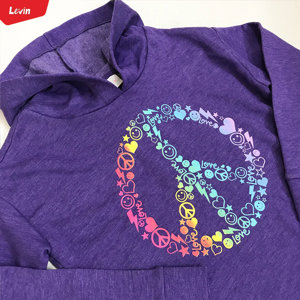 Girls Long Sleeve Pull Over Graphic Print Hoodie - Image 7