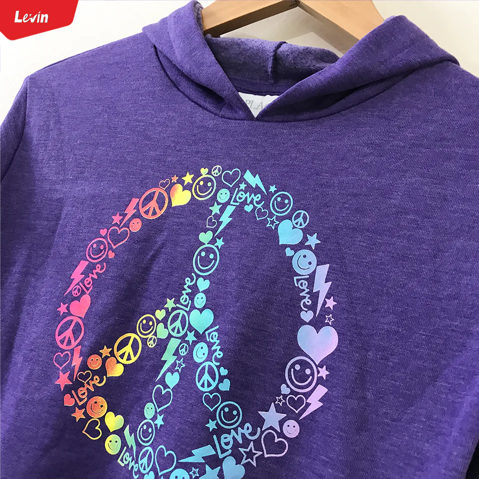 Girls Long Sleeve Pull Over Graphic Print Hoodie - Image 9