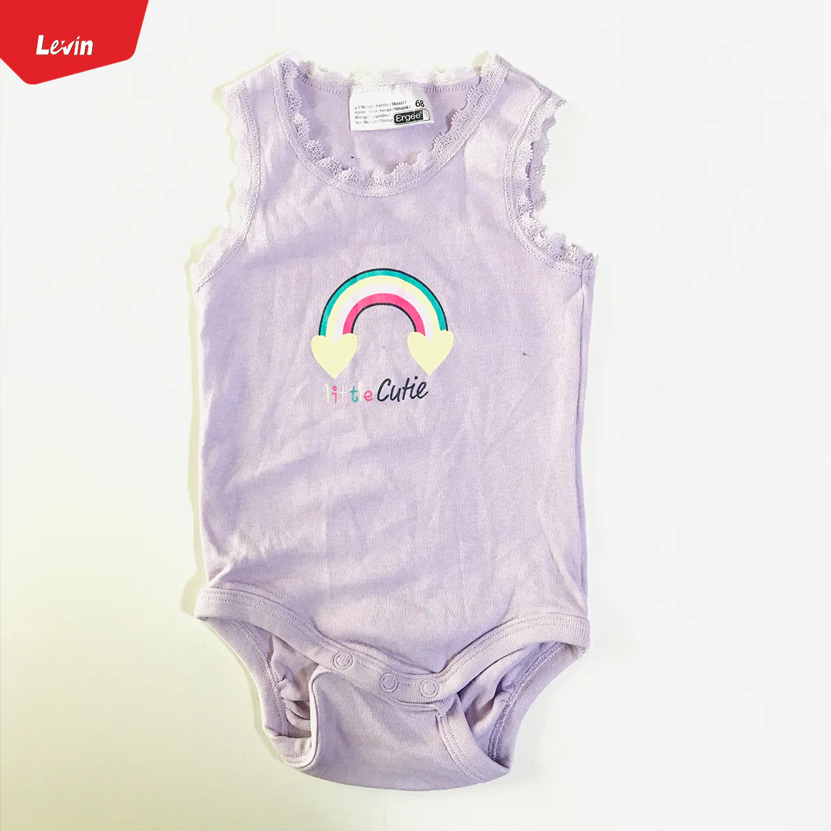 Girls Multicolor Cotton Sleeveless Lace Romper - Image 7
