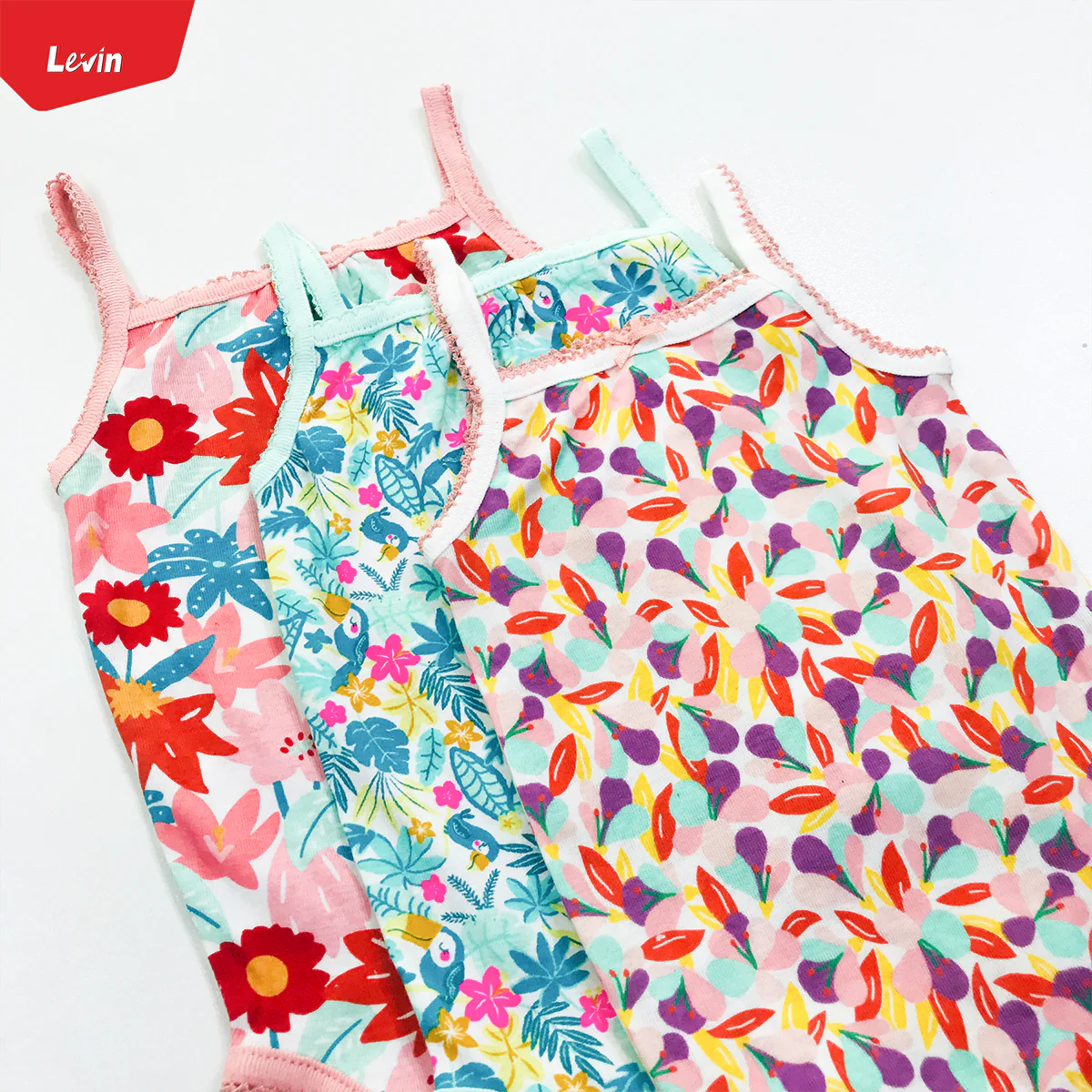Girls Organic Cotton Sleeveless Camisole Romper - Image 3