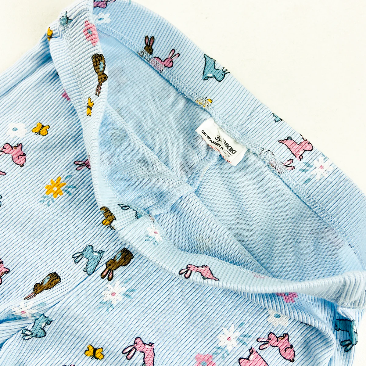 Girls Playful Printed Cotton Ribbed Leggings - Image 4