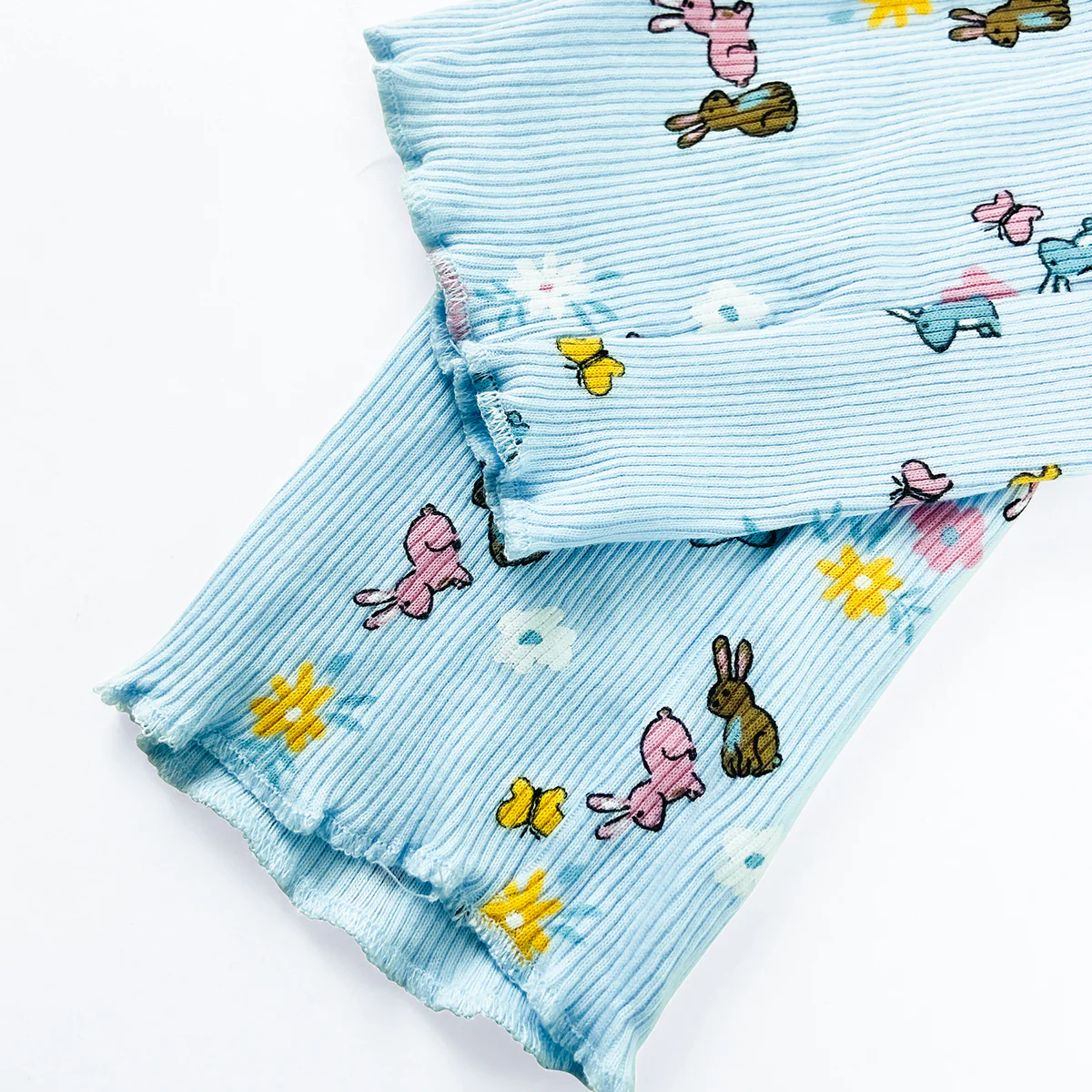 Girls Playful Printed Cotton Ribbed Leggings - Image 5