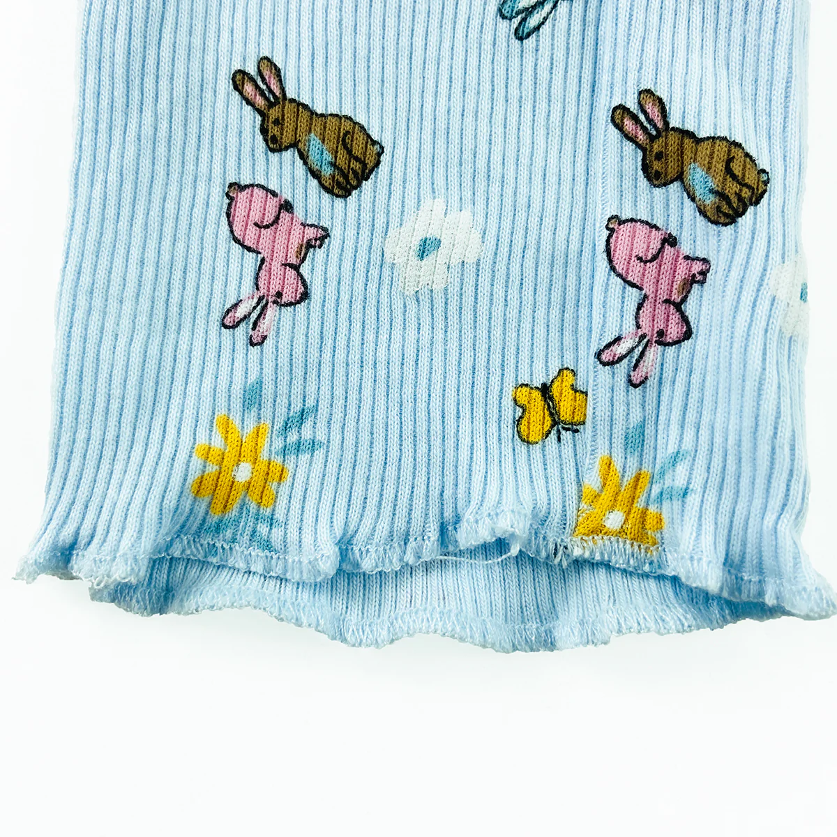 Girls Playful Printed Cotton Ribbed Leggings - Image 8