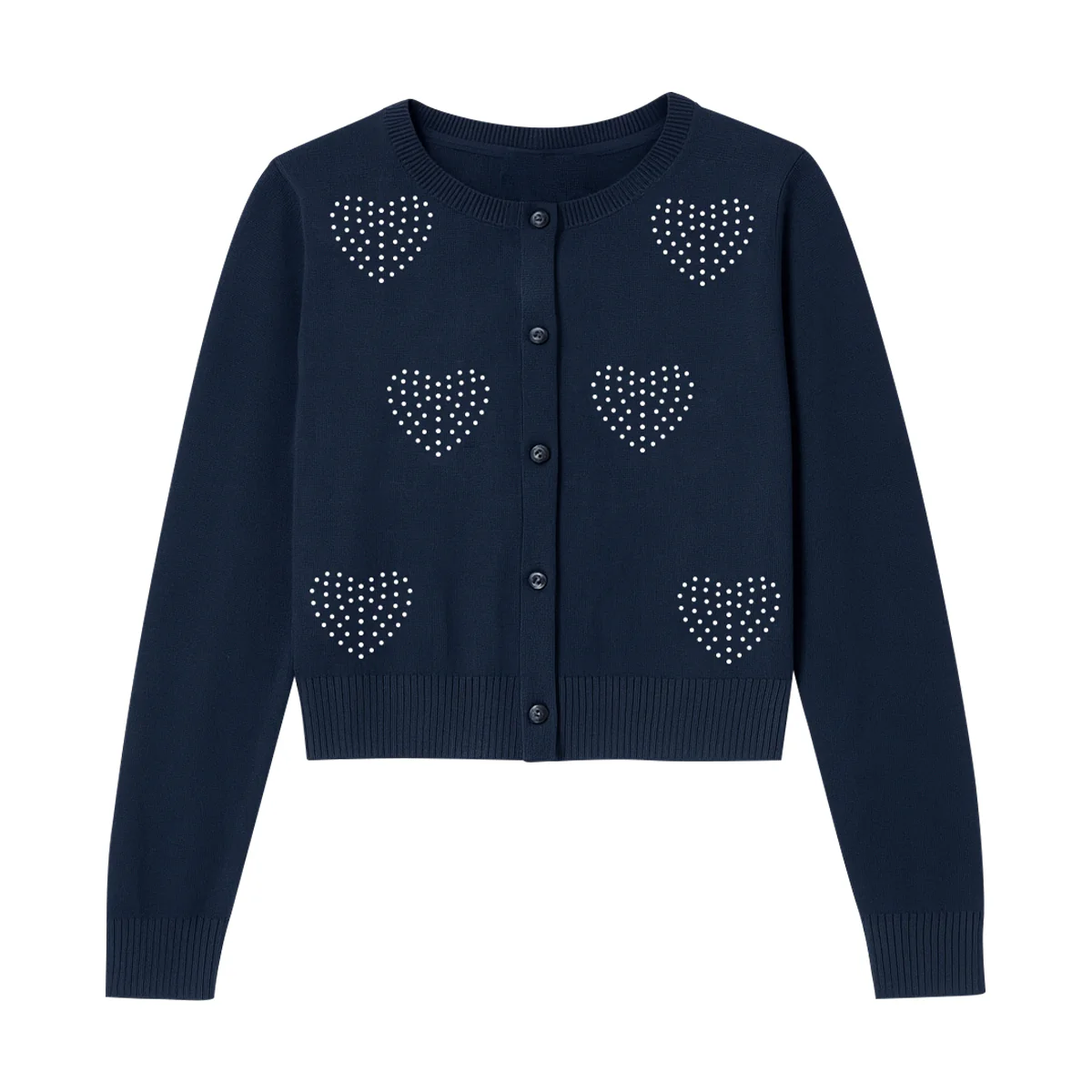 Girls Premium Rhinestone Knit Button Cardigan - Image 21