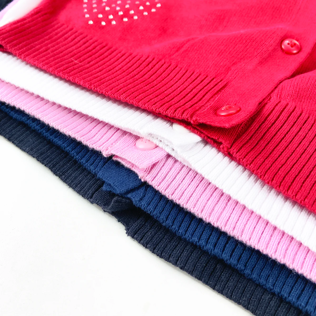 Girls Premium Rhinestone Knit Button Cardigan - Image 5