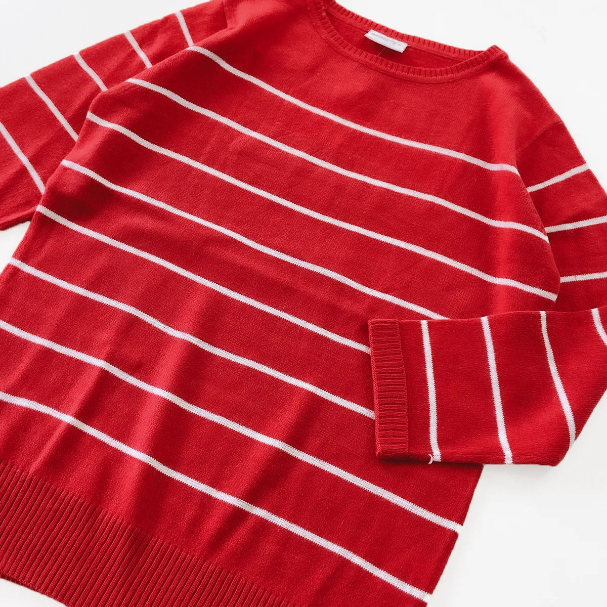 Ladies Premium Striped Knit Winter Pullover Sweater - Image 11