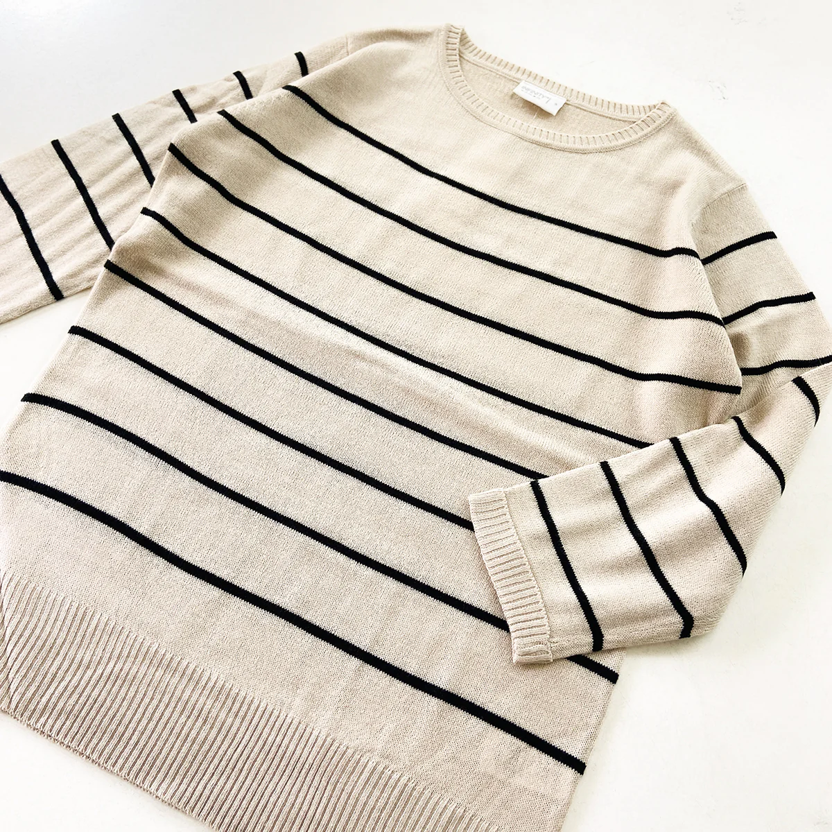 Ladies Premium Striped Knit Winter Pullover Sweater - Image 12