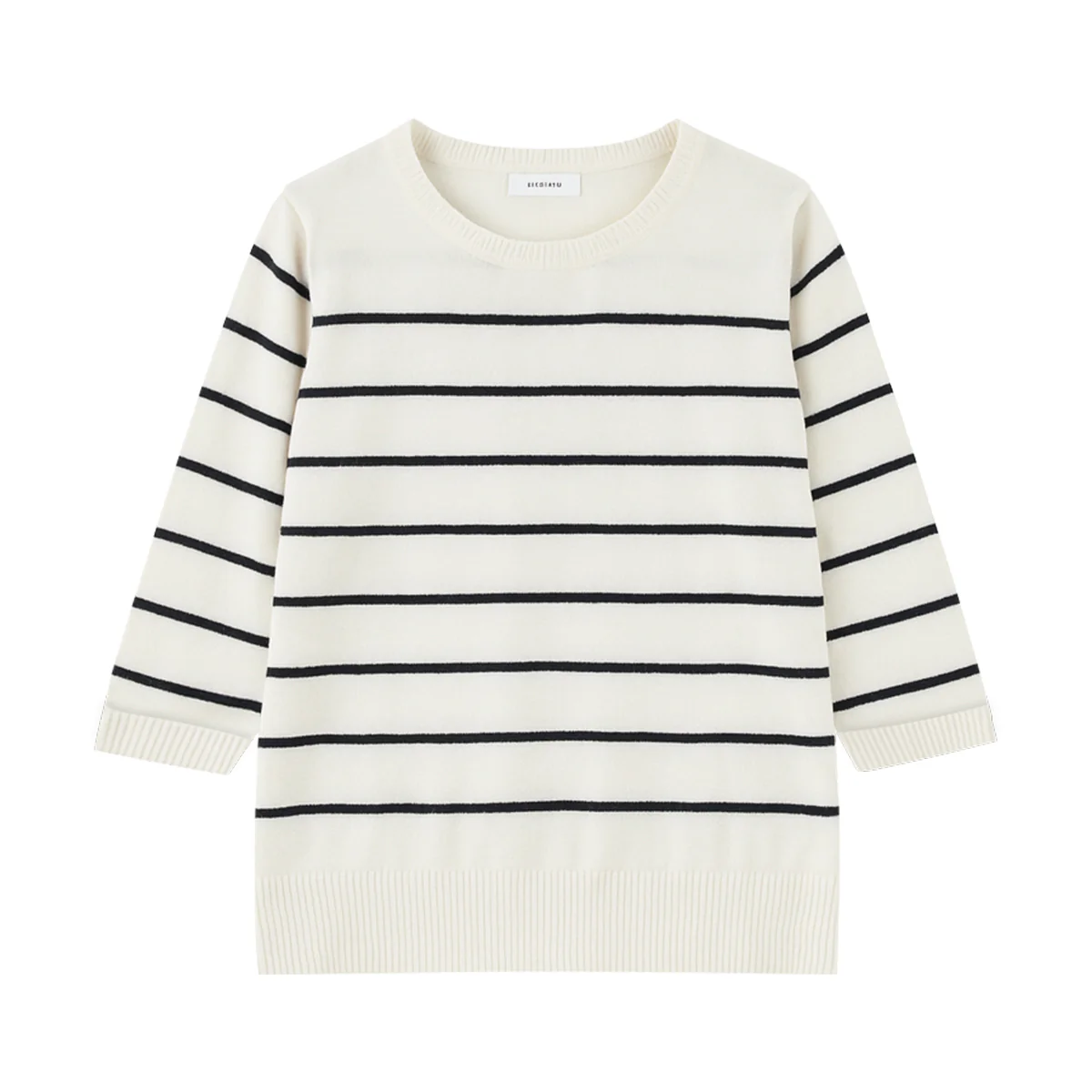 Ladies Premium Striped Knit Winter Pullover Sweater - Image 19